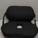 Memory Foam L-Shaped Seat Cushion with Lumbar Support & Adjustable Strap - Tailbone Pain Relief for Office Chair, Car, Home - Non-Slip Bottom, Breathable Mesh Cover (Black)