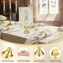 Kathfly 48 Pcs Wedding Table Number Holders 1.7 Inch Gold Metal Mini Place Card Holders Bulk Harp-clip Table Sign Stands Card Holder Display Picture Memo Notes Menu for Restaurants Birthday Decor