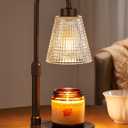 Innqoo Brown Candle Warmer Lamp with Timer, Dimmable Candle Warmer for Jar Candles, Height Adjustable Wax Melts Warmer, Birthday Gifts for Women Mom, House Warming Gifts New Home Decor (Regular, 4.7 in)