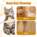 Cat Flea Comb, Pet Hair Removal Brush with Release Button Cat Comb for Short & Long Hair Gentle Deshedding for Cats and Dogs Grooming Supplies (Yellow)