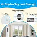 Tension Curtain Rod 51-126 Inch, Long Curtain Rod No Drilling for Window or Bathroom, Outdoor Curtain Rods for Patio Tension Rods, Easy to Install, Never Rust, Rod Diameter 1.26 Inches - White