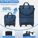 Large Capacity Rolling Duffle Bag with Detachable Wheels,Expandable Foldable Suitcase for Travel,Collapsible Luggage Duffel Overnight Weekend Bags without Telescoping Handle