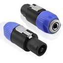 MEIRIYFA Speakon to 1/4 6.35mm Adapter Connector NL4FX 4-Pole SpeakON Male to 1/4 Inch TS Female Mono Plug Twist Lock Cable Adapter for NL4FC, NL4FX, NLT4X, NL2FC2 PCS
