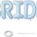40 Inch Baby Blue BRIDE Balloons, Large Light Pastel Bride Foil Helium Balloon Banner for Bachelorette Something Blue Before I Do Bridal Shower Wedding Engagement Bride To Be Party Decorations