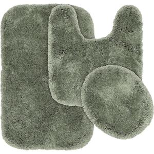 Garland Rug Finest Luxury Deep Fern Green 3-Piece Set Ultra Plush Washable Bath Rug Set - Soft, Absorbent, And Stylish For Your Bathroom