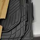 Motor Trend FlexToughXL Floor Mats for Cars Full Set, All-Weather Rubber Automotive Floor Mats, Waterproof Heavy Duty Car Mats, Flexible Floor Liners for Car Truck Van SUV, Car Floor Mats (Black)
