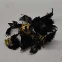 Hophen 24 Pieces Decorative Mini Masquerade Mask Party Decorations Luxury Feather Mardi Gras Venetian Mask Party Favors (Black)