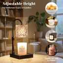 Hong-in Black Candle Warmer Lamp with Timer -Dimmable Adjustable Height Wax Melt Warmer for Jar Candles,Vintage Home Decor with Elegant Clear Glass,Birthday Gifts for Women, Mom, Friend, Sister