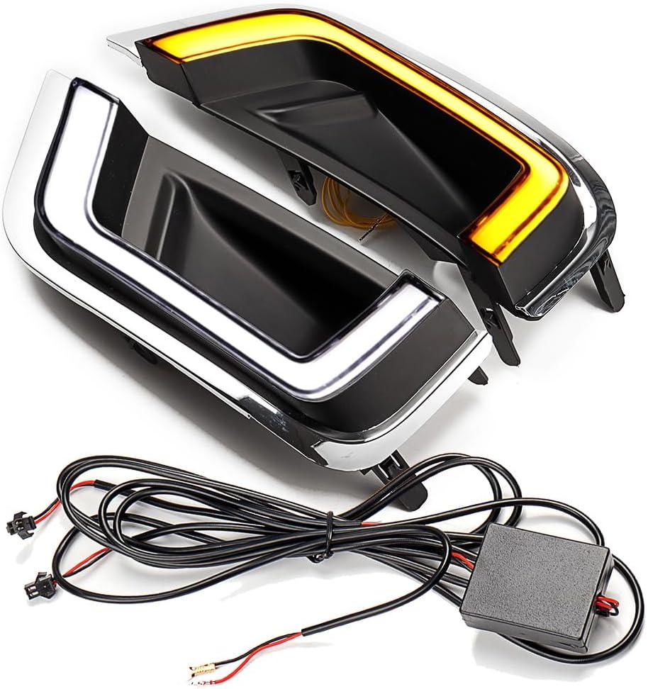 Astra Depot Lower Bumper LED Fog Light Assembly Driving Fog Lamp DRL Daytime Running Light w/Sequential Turn Signal Compatible For Toyota Land Cruiser LC300 2022-24 w/Chrome Trim Astra Depot Lower Bumper LED Fog Light Assembly Driving Fog Lamp DRL Daytime Running Light w/Sequential Turn Signal Compatible For Toyota Land Cruiser LC300 2022-24 w/Chrome Trim