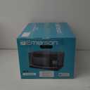 Emerson MW9255B Compact Countertop Microwave Oven with Push Button Control, LED Display, 900W, 5 Power Levels, 6 Auto Menus, Glass Turntable and Child Safe Lock, 0.9 Cu. Ft., Stainless Steel