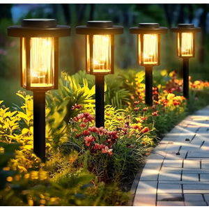 GIGALUMI Solar Outdoor Lights Waterproof, Pathway Light Solar Powered Landscape Lighting for Yard, Garden Decor for Outside Driveway Patio（12 Pack Warm White）