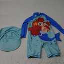 PURFEEL Girls Long Sleeve Rashguard Sets Kids One Piece Swimsuit Bathing Suit UPF 50+ UV Zipper Swimwear 2-3Y