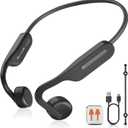 Bone Conduction Headphones Bluetooth 6.0 Open Ear Headphones Wireless Headphones with Mic 10H Playtime Sports Earphones, IPX6 Waterproof Headset for Running,Cycling, Hiking, Driving (Black)