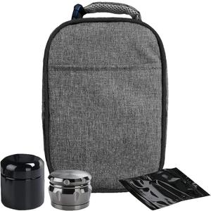 Smell Proof Stash Box for Herbs and Spices - Smell Proof Bag with Grinder, Bags and Container - Take Your Stash With You - Odor Proof Container for Food - Smell proof Lockbox for Discreet Carrying