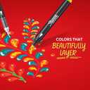 Sharpie Creative Markers, Water-Based Acrylic, Brush Tip, Assorted Colors, 12 Count Arts & Crafts, Kids Activity, School Classroom; Works on Paper, Metal, Wood, Ceramic, Glass, Rock, Canvas