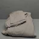 MooMee Bedding Sheet Set 100% 1 Duvet Cover  and 2 PillowcasesWashed Cotton Linen Like Textured Breathable Durable Soft Comfy (Solid Light Tan, Queen)