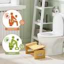 AmazerBath 7 Inches & 9 Inches Adjustable Height Bamboo Toilet Stool Squat Adult for Bathroom Poop Stool with Built-in Bracket, Potty Step Stool with Non-Slip Layer for Bathroom Natural Color