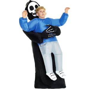 Morph Inflatable Grim Reaper Costume Kids, Blow Up Grim Reaper Costumes, Boys Halloween Costume, Halloween Costumes for Kids, One Siz
