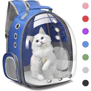 Henkelion Cat Backpack Carrier Bubble Carrying Bag, Small Dog Backpack Carrier for Small Medium Dogs Cats, Space Capsule Pet Carrier Dog Hiking Backpack, Airline Approved Travel Carrier - Navy Blue
