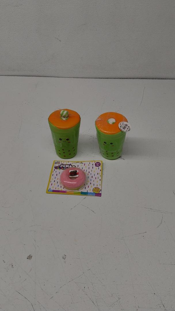 1. Kids Set Of 2 SQUEESH YUM BOBA TEA SQUISHEES, 2. Jumbo Glitter