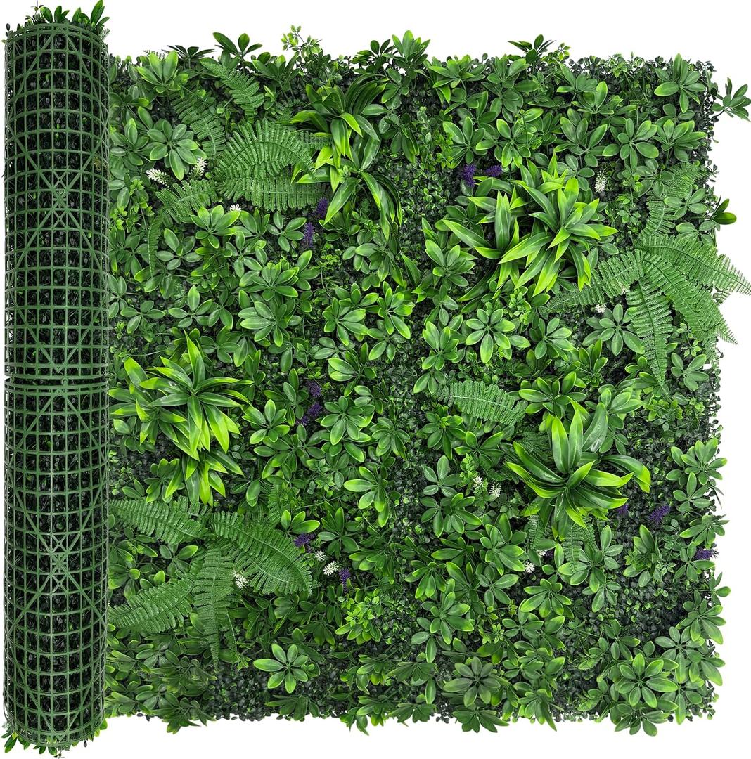 Artificial Green Boxwood Grass Wall Roll: 48"x120"40SQFT UV Protected Ivy Privacy Hedge Fence Screen for Chain Link Fences Panel Indoor,Outdoor Patio Balcony & Garden