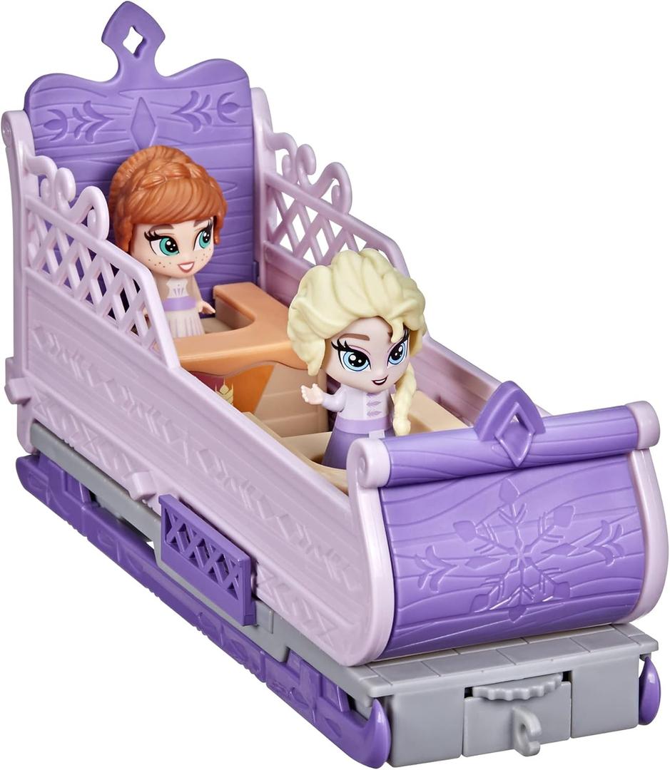 Disney Frozen Hasbro 2 Twirlabouts Picnic Playset Sled-to-Castle with Elsa and Anna Dolls and Accessories, Toys for Kids Ages 3 and Up