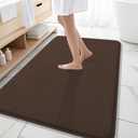OLANLY Memory Foam Large Bathroom Rugs 59x35, Absorbent Bath Mat, Brown