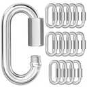 KINLINK Quick Link Chain Connector, 304 Stainless Steel 15PCS M4 5/32 Screw Carabiner, Small Locking Carabiner Clips Heavy Duty Chain Hooks for Connecting Hammock, Swing, Shade Sail-Capacity 500LB
