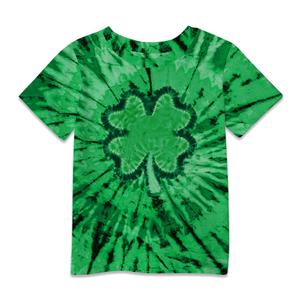Boys Girls St Patrick's Graphic Party Tee Shirts Irish Short Sleeve Shamrock Tops Green Tie Dye Clover 11-12 Years