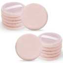 12 Pcs Round Powder Puffs Setting Powder Puff 2.3'' Cotton Cosmetic Puffs Velour Face Makeup Compact Makeup Sponge Cushion Puff Loose Powder Puff Make Up Sponges for Foundation Setting Powder