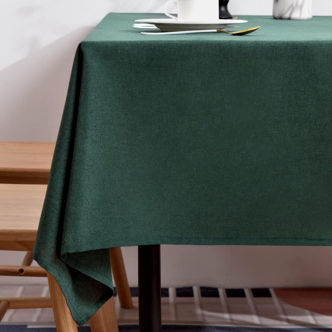 BALCONY & FALCON Table Cloth for 6ft Rectangle Tables  Waterproof, Wrinkle-Free Farmhouse Tablecloth for Dining, Kitchen, Christmas Holiday Gatherings (Hunter Green, 55" x 95")