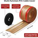 ZhiYo 8.2ft Cord Cover Floor, PVC Cord Covers for Wires on Floor, Soft Floor Cable Cover Cord Hider, Floor Cable Management Cable Protector for Commercial Office Carpet/Floors/Wall Light Brown