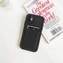 Lovmooful Compatible for iPhone 12 Case Cute Color Card Holder Design for Girls Women Soft TPU More Shockproof Protective Girly for iPhone 12 Case-Black