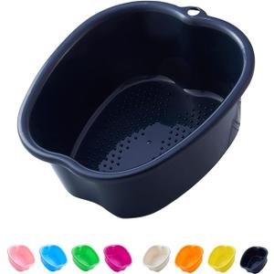 AXLOFO Foot Soaking Bath Basin, Large Plastic Foot Soaking Tub, Foot Massage Foot Bath Bucket, Great for Getting The Dead/Old Skin Off Your Feet (black basin) AXLOFO Foot Soaking Bath Basin, Large Plastic Foot Soaking Tub, Foot Massage Foot Bath Bucket, Great for Getting The Dead/Old Skin Off Your Feet (black basin)
