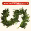 Bibelot 6 Ft Christmas Norfolk Pine Garland, Real Touch Winter Pine Garland, Artificial Greenery Christmas Decorations for Mantle, Fireplace, Table, Indoor, Outdoor (70in)