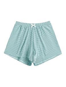 ZAFUL Women's Swim Shorts High Waisted Bow Gingham Floral Print Boyshorts Bathing Suit Swimsuit Bottoms Board Shorts (4-Stripe Green, S)