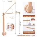 Baby Crib Mobile Arm,HBM 19-37 inches Wooden Mobile Arm for Crib Mobile Hanger for Crib Baby Girl Nursery Decor