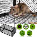 Qualirey 2 Pcs Humane Rat Trap Chipmunk Rodent Mouse Squirrel Trap 9.1 x 4.5 x 4.5 Inches Live Animal Mouse Voles Hamsters Live Cage Rat Cage for Mice Easy to Catch and Release (Black)