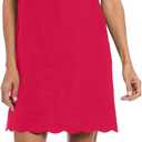 London Times Women's Women's Sleeveless Shift Dress with Scalloped Neckline - Knee Length with Pockets - Wedding Guest Essential (Pink, US 14)