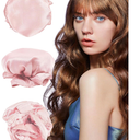 6 Pcs Heatless Hair Curling Set with Satin Overnight Headbands - Creates Beautiful Curls Without Heat Damage (pale pink)