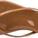 FUNKYMONKEY Flip Flops for Women, Recovery Sandals with Comfortable Plantar Fasciitis Arch Support (Brown)