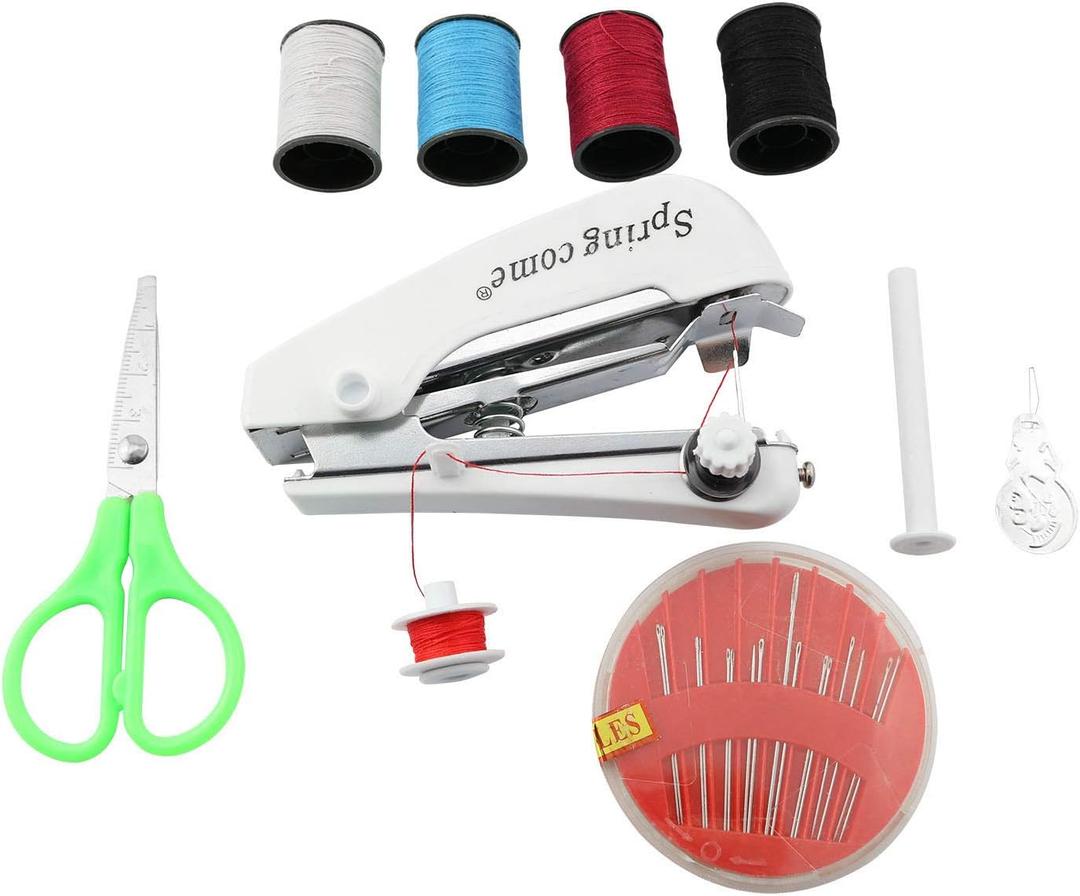 Portable Manual Sewing Machine Set 25x15.5x3.5cm Hand Sewing Machine for Clothing, Silk, Hem, Curtain, Fabric