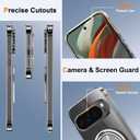 Compatible with Google Pixel 9/9 Pro Phone Case with Tempered Glass Screen Protector, 360 Rotatable Ring Holder Kickstand Shockproof Protective Cover Case for Google Pixel 9/9 Pro 5G 2024 - Clear