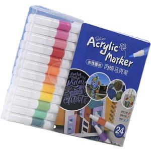 12/24/48 Color Paint Markers Drawing Pen Acrylic Marker Pen Markers Craft Supplies