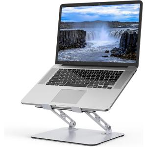Laptop Stand for Desk, Adjustable Laptop Riser, Metal Foldable Computer Stand Holder Portable Notebook Mount, Ventilated Cooling Printer Stand Compatible with 10-15.6” Laptops