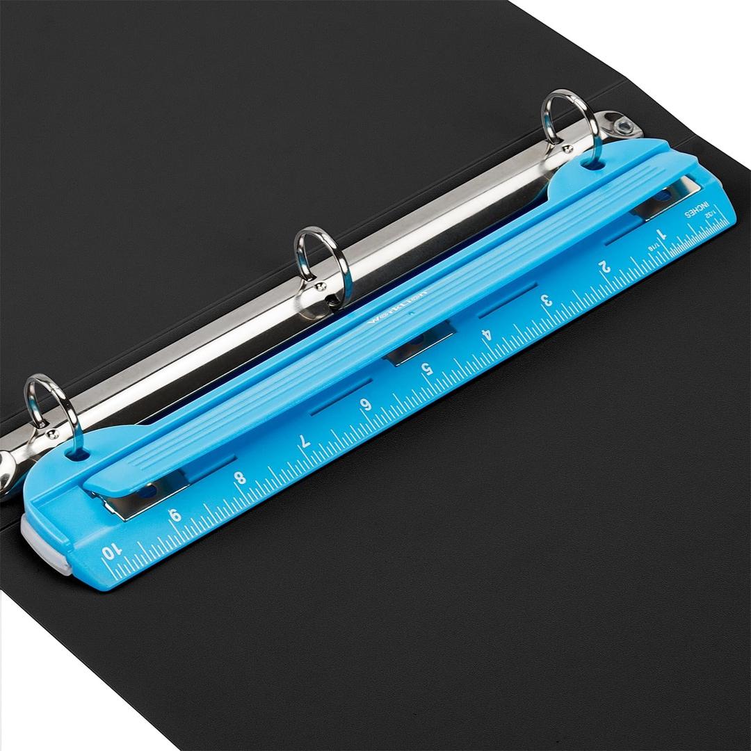 WorkLion Hole Puncher 3 Ring  Blue Portable Metal Hole Punch Single for Binder, 5 Sheet Capacity (1)
