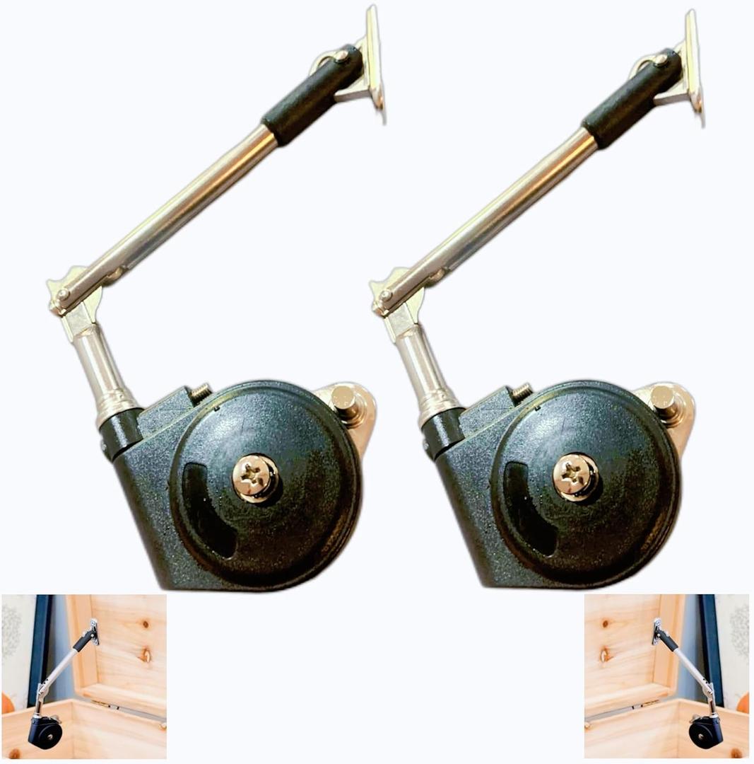 2 Pack | Toy Box Hinges Soft Close, Lid Support Chest Hinges for Wooden Box Trunk Chest | Tension Adjustable Soft Close Hinges for Toy Box, Also for Lift up Flip Doors