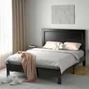 Full Size Platform Slat Bed Frame with High Headboard