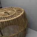 Muse & Lounge Co. Ysar Boho Rattan Round Coffee Table Outdoor with Metal Frame, All-Weather and Rust Resistant, Handcrafted Coastal Furniture for Patio, Poolside, Garden, Yard, Natural Brown