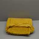 DISSA Fleece Blanket Throw Size  51x63, Yellow Soft, Plush, Fluffy, Fuzzy, Warm, Cozy Perfect for Couch, Bed, Sofa - with Pompom Fringe Flannel